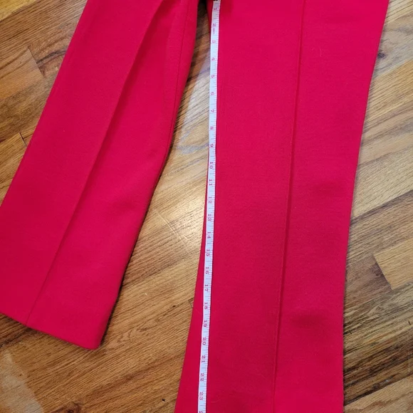 Vintage 1960s Sebastian Red Belted Jacket and Pant Suit With Gold Buttons Set - Picture 15 of 16